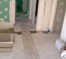 Calepinage du carrelage de l'étage