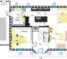 Plan du rez de chaussée avec les éléments