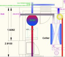 Implantation Chauffe eau Thermo Dynamique et VMC double Flux