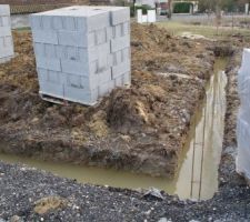 La pluie a inondé le terrassement