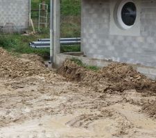 Raccordement des tuyaux d'évacuation d'eau pluviale