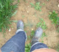 Bottes de chantier, tres important parce que la gadoue &ccedil;a glisse