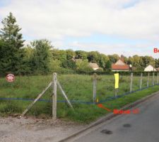 Parcelle c&ocirc;t&eacute; route avec emplacement des bornes 15 et 17