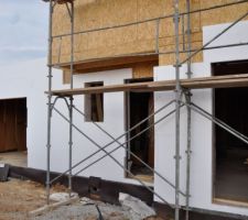 Pose de l'isolation exterieure