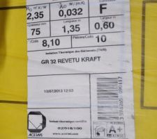 Laine de verre Isover GR32 avec un lambda de ... 0,032.