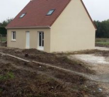 Vue d\'ensemble c&ocirc;t&eacute; entr&eacute;e : enduit fini