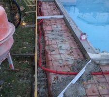 Préparation de la dalle béton terrasse   piscine