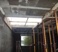 Dalle étage coulée coté escalier