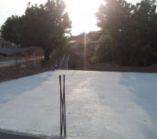 La dalle est coul&eacute;e, soleil couchant, juillet 2013