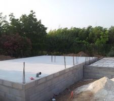 La dalle est coulée, maison et garage, juillet 2013