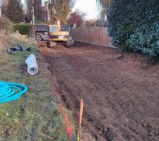 D&eacute;capage chemin sur toute la largeur. Vue ouest.