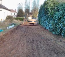 D&eacute;capage chemin sur toute la largeur. Vue ouest.