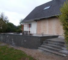 Construction de la dalle de l'extension