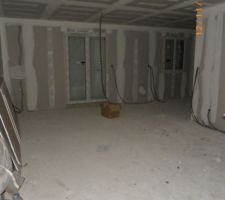 Salon   salle a manger ( vue sur la cuisine au fond)