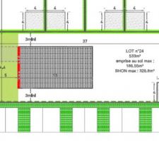 Disposition de la maison sur le terrain