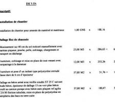 Devis plancher partie 1