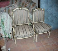 Chaises et fauteuils de bridge Louis XVI (copies de 1901)