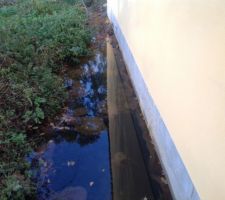 Mur mitoyenne et l\\\'eau qui stagne sur le terrain du voisin