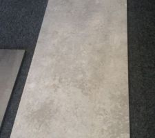 Choix du carrelage pour la salle de bain principale tendance gris clair effet béton pour le sol et carrelage blanc mat pour les points d'eau (douche, baignoire, vasques et wc)
marque pavigres en 90x45
