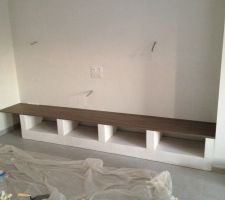 Meuble TV en béton cellulaire...