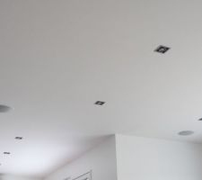 Installation des enceintes encastrées au plafond
