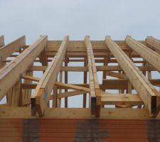 Fermettes industrielles posées tous les 60 cm environ