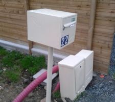 Installation provisoire de la boite aux lettres