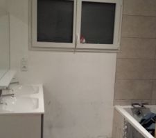 La salle de bain des enfants en cours de finition