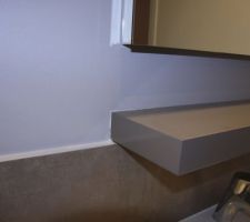 Pas de peinture autour de la tablette, elle se trouve sur le miroir