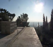 Coin ouest de la dalle du séjour, à droite une terrasse qui sera périphérique