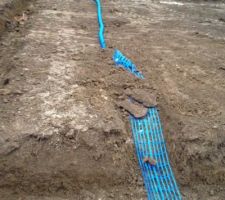 Terrassement avec passage de la conduite d'eau