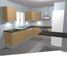 Cuisine Hygena le modele Solna avec le plan de travail Solok