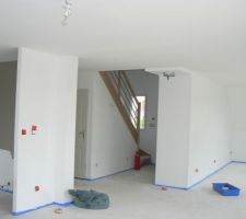 Sous couche et plafond dans le salon