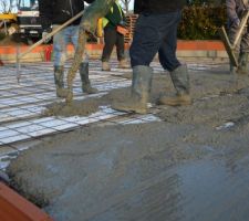 Remplissage dalle en béton