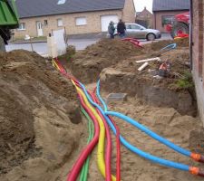 Les fourreaux avant rebouchage au sable