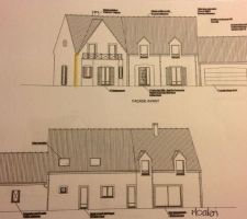 Vue d'ensemble de la maison face avant et arrière une fois les modifications imposées par les architectes des bâtiments de France réalisées