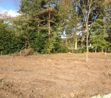 Piquetage pour implantation de la maison