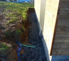 Le drain et raccordement eau/electricité