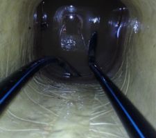 Voila l\'intérieur de la logette d\'eau, les maçons n\'ont pas compris que le tuyeau sortait devant ... Du coup ils ont creusés derrière en faisant une cuvette et en laissant remonter l\'eau ... Quelle gachi !!