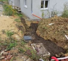 Tranchée pour le raccordement de la maison