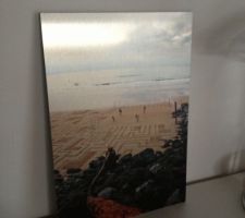 Mon craquage de Noël une photo sur Alu de SAM un artiste de Biarritz qui fait du Beach art