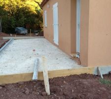 Construction de la terrasse en beton