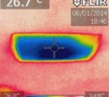 Camera thermique interieur - trappe grenier mais la laine n'avait pas été remise (il s'agit d'une trappe isolée)