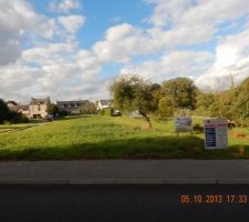 Pancartes mises sur le terrain