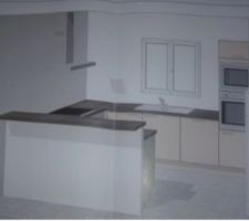 Voila notre futur cuisine avec un bar ca me tarde de faire des bons petits plats