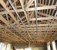 Mise en place des rails au plafond et sur les murs