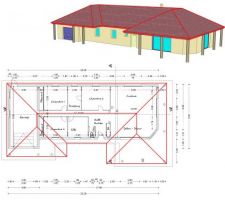 Besoin de conseils pour nos plans. On nous déconseille de mettre l avancée de toit du garage au même niveau de faitage que le toit de la maison car la toiture serait trop imposante et pas esthétique. (ps: ne pas faire attention aux colonnes qui ne sont pas encore alignées)

Tous vos conseils seront les bienvenus

Merci d avance