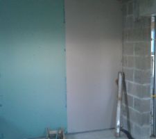 Placo chambre parentale et salle d'eau