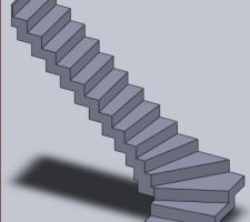 Modélisation 3D escalier béton à crémaillère