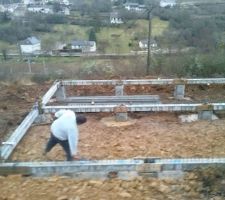 Cadre sur fondation pour dalle